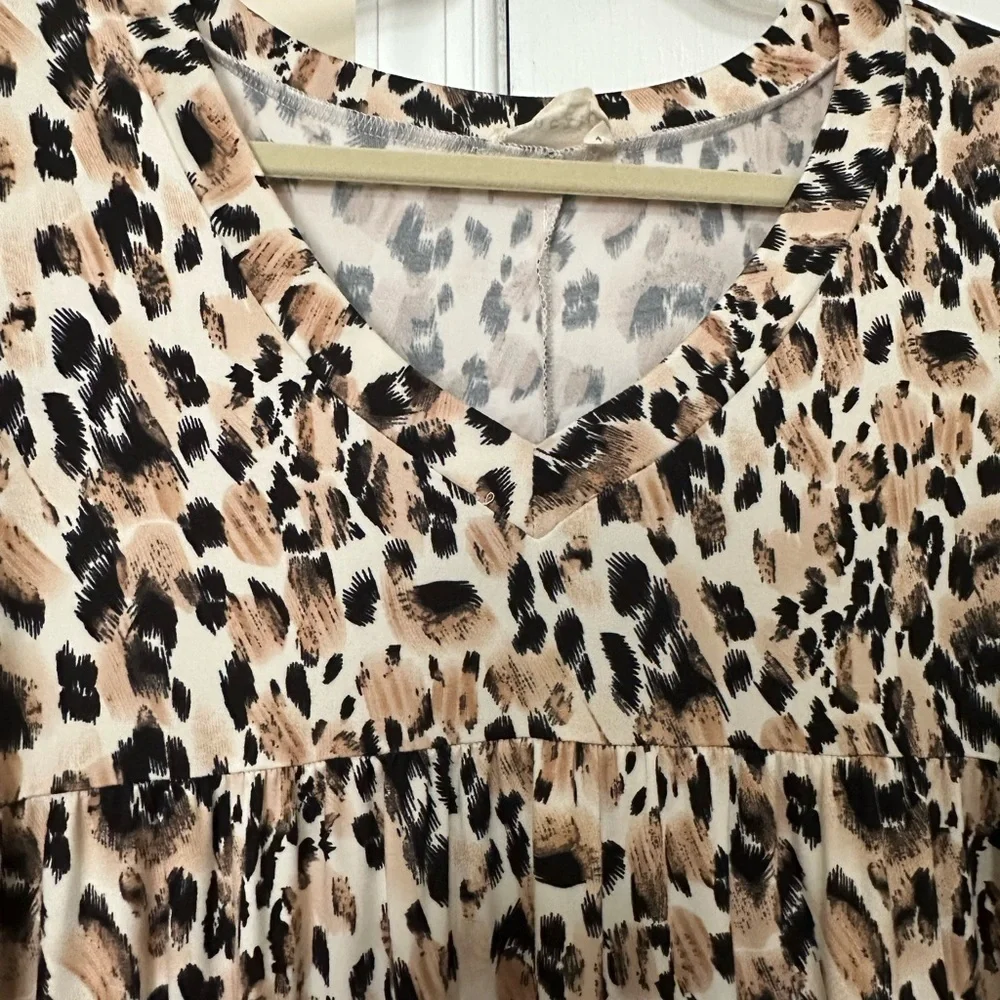 Tiered Animal Print Dress NWOT